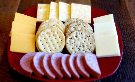 Assorted Cheeses, Salami, & Crackers