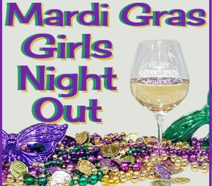 Wine Glass with Mardi Gras Beads