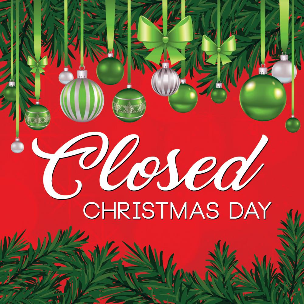 Closed Christmas Day sign